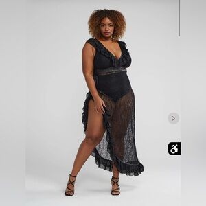 High Slit Ruffle Detail Dress NWT